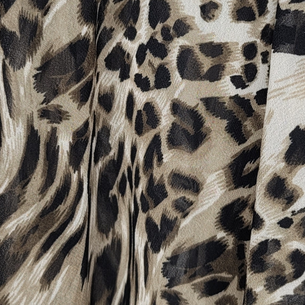 Olive And Black Animal Print Open Front Cardigan - Picture 4 of 8